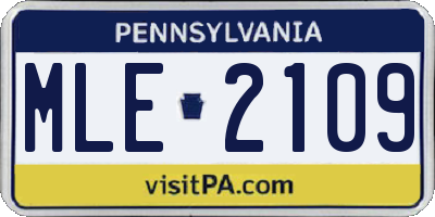 PA license plate MLE2109