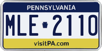 PA license plate MLE2110