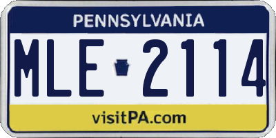PA license plate MLE2114