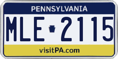 PA license plate MLE2115