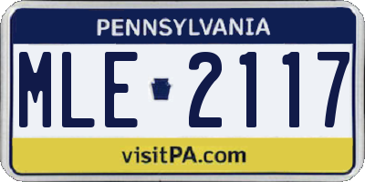 PA license plate MLE2117