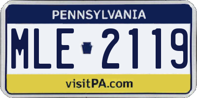 PA license plate MLE2119