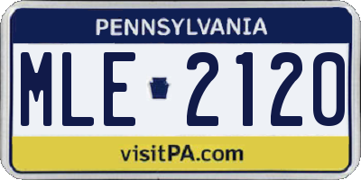 PA license plate MLE2120