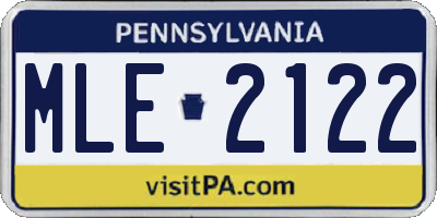 PA license plate MLE2122
