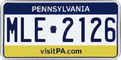 PA license plate MLE2126