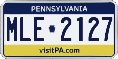 PA license plate MLE2127