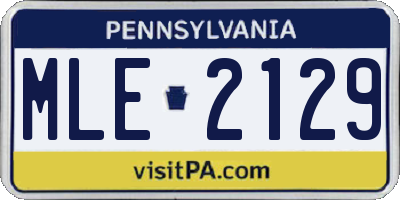 PA license plate MLE2129