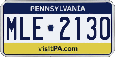 PA license plate MLE2130