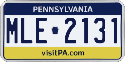 PA license plate MLE2131