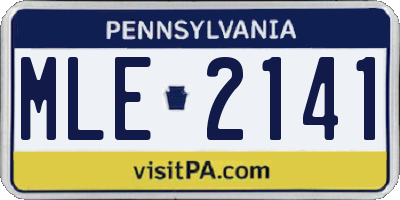 PA license plate MLE2141