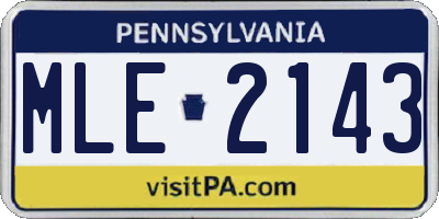PA license plate MLE2143