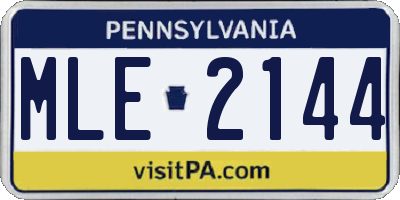 PA license plate MLE2144
