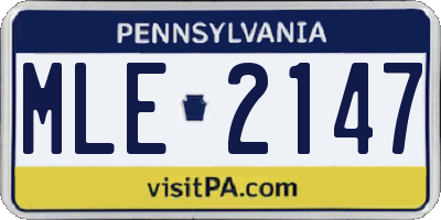 PA license plate MLE2147