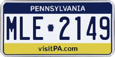PA license plate MLE2149