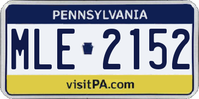 PA license plate MLE2152