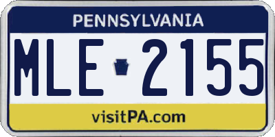 PA license plate MLE2155