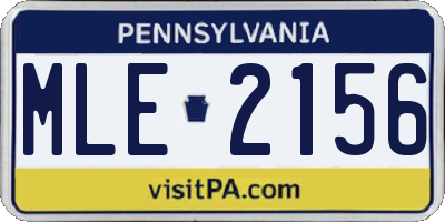 PA license plate MLE2156