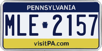 PA license plate MLE2157