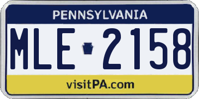 PA license plate MLE2158