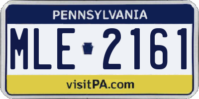 PA license plate MLE2161