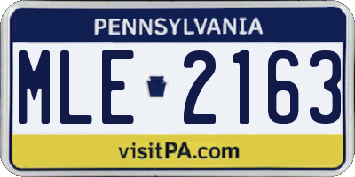 PA license plate MLE2163