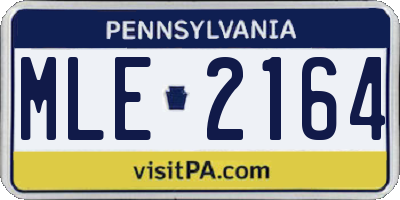 PA license plate MLE2164