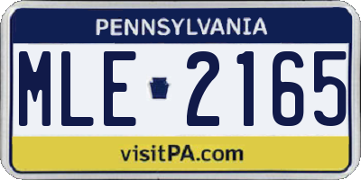PA license plate MLE2165