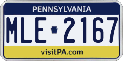 PA license plate MLE2167