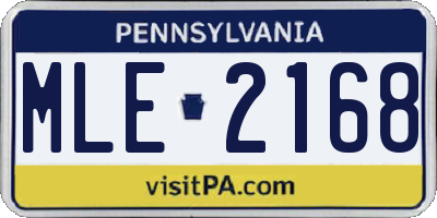 PA license plate MLE2168