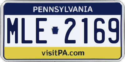 PA license plate MLE2169