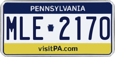 PA license plate MLE2170