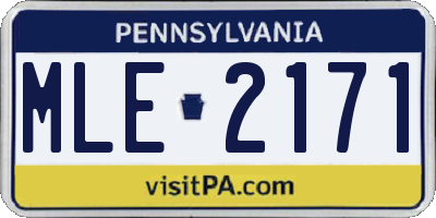 PA license plate MLE2171