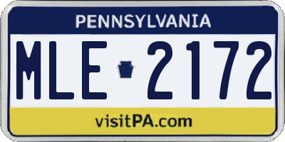 PA license plate MLE2172