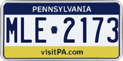 PA license plate MLE2173