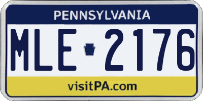 PA license plate MLE2176