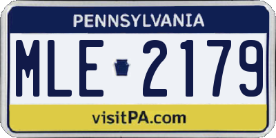 PA license plate MLE2179