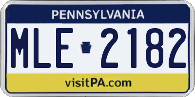 PA license plate MLE2182