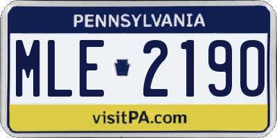 PA license plate MLE2190