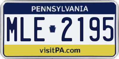 PA license plate MLE2195