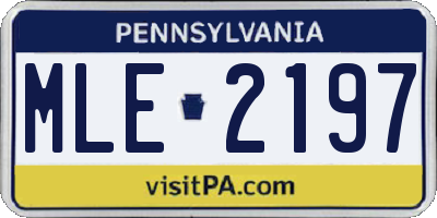 PA license plate MLE2197
