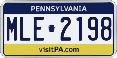 PA license plate MLE2198
