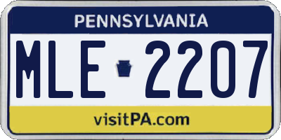 PA license plate MLE2207