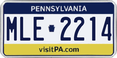 PA license plate MLE2214