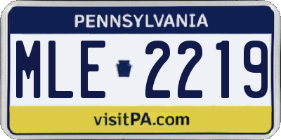 PA license plate MLE2219