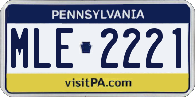 PA license plate MLE2221