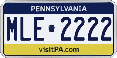 PA license plate MLE2222