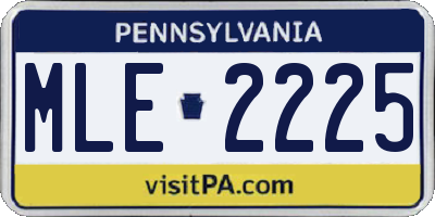 PA license plate MLE2225