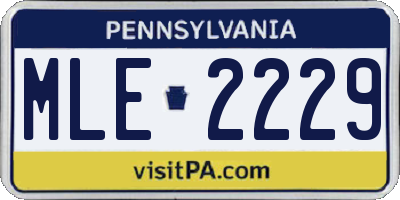 PA license plate MLE2229