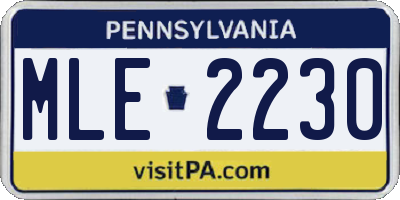 PA license plate MLE2230