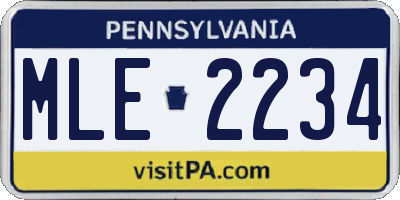 PA license plate MLE2234